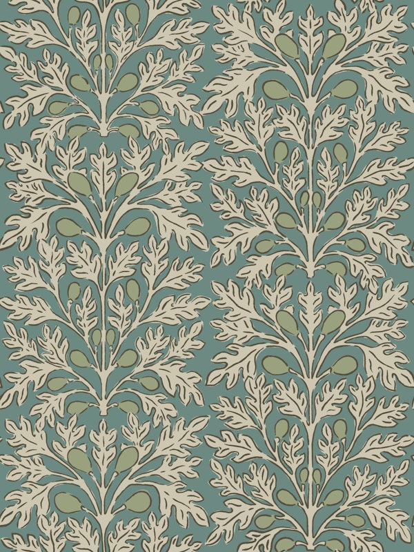 Verdigris Figs Vintage Pattern