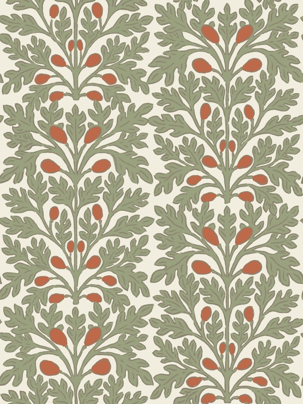 Verdigris Fig Fruit Vintage Pattern