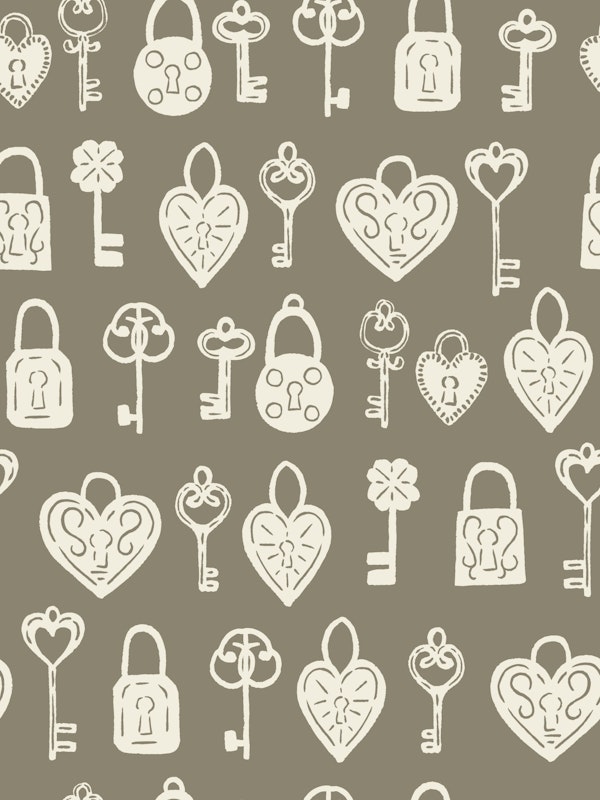 Verdigris Keys and Locks Vintage Pattern