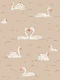 Faded Fresco Swans Vintage Pattern