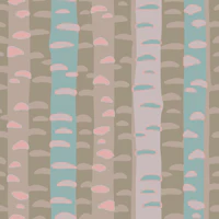 Birch Tree Stripes Retro Abstract Pastel behang