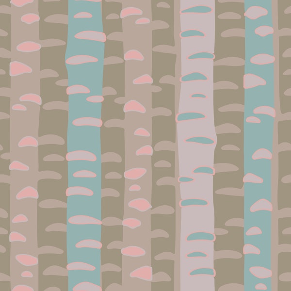 Birch Tree Stripes Retro Abstract Pastel