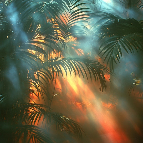 Bali Palm Forest Sunbeams