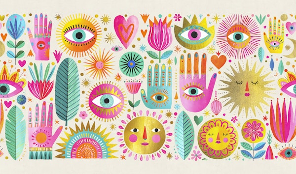 Joyful Celestial Boho Folk Art