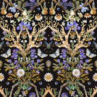 Dark Botanical Butterflies wallpaper