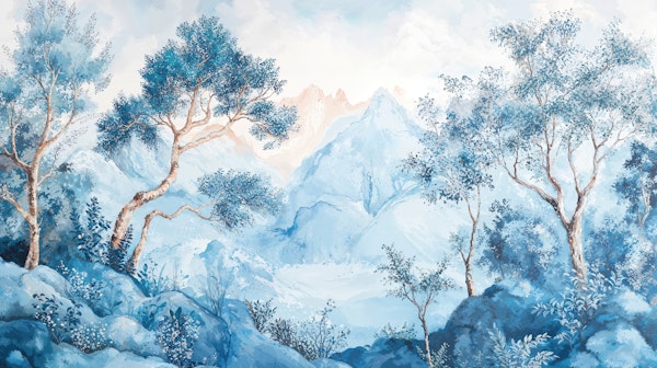 Misty Blue Mountain Forest
