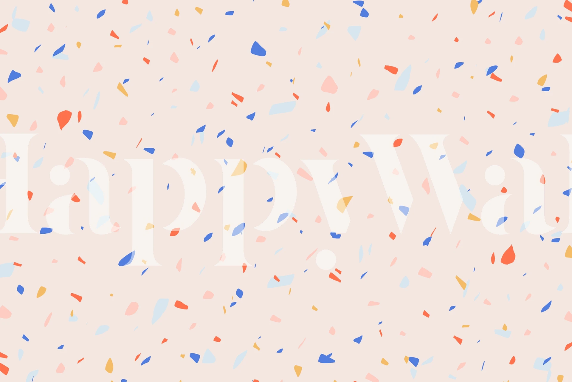Colorful terrazzo pattern in pink, blue, and yellow wallpaper