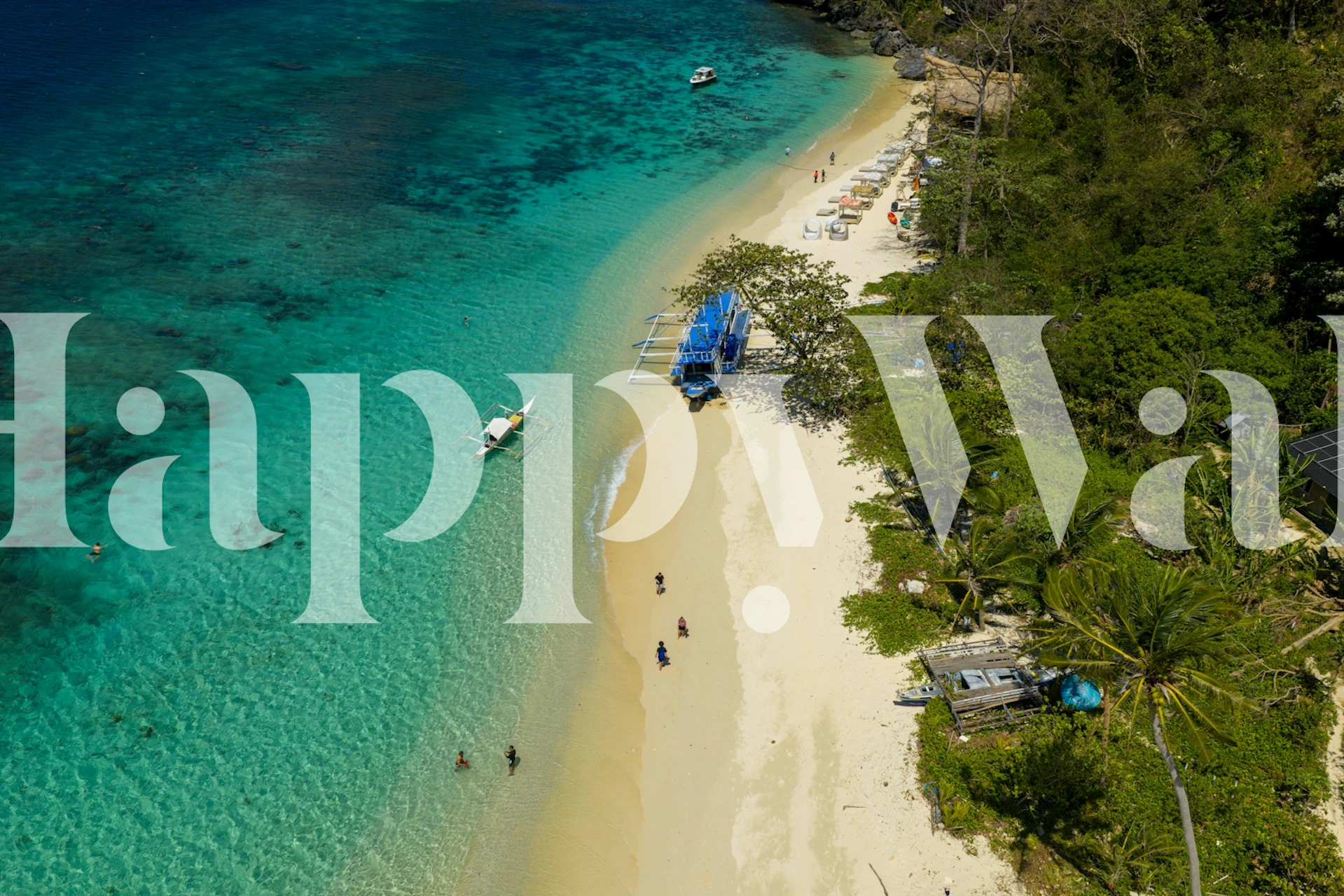 Tropical Paradise Beach Scene tapete