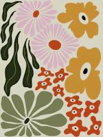 Vintage Floral Dreamscape art wallpaper