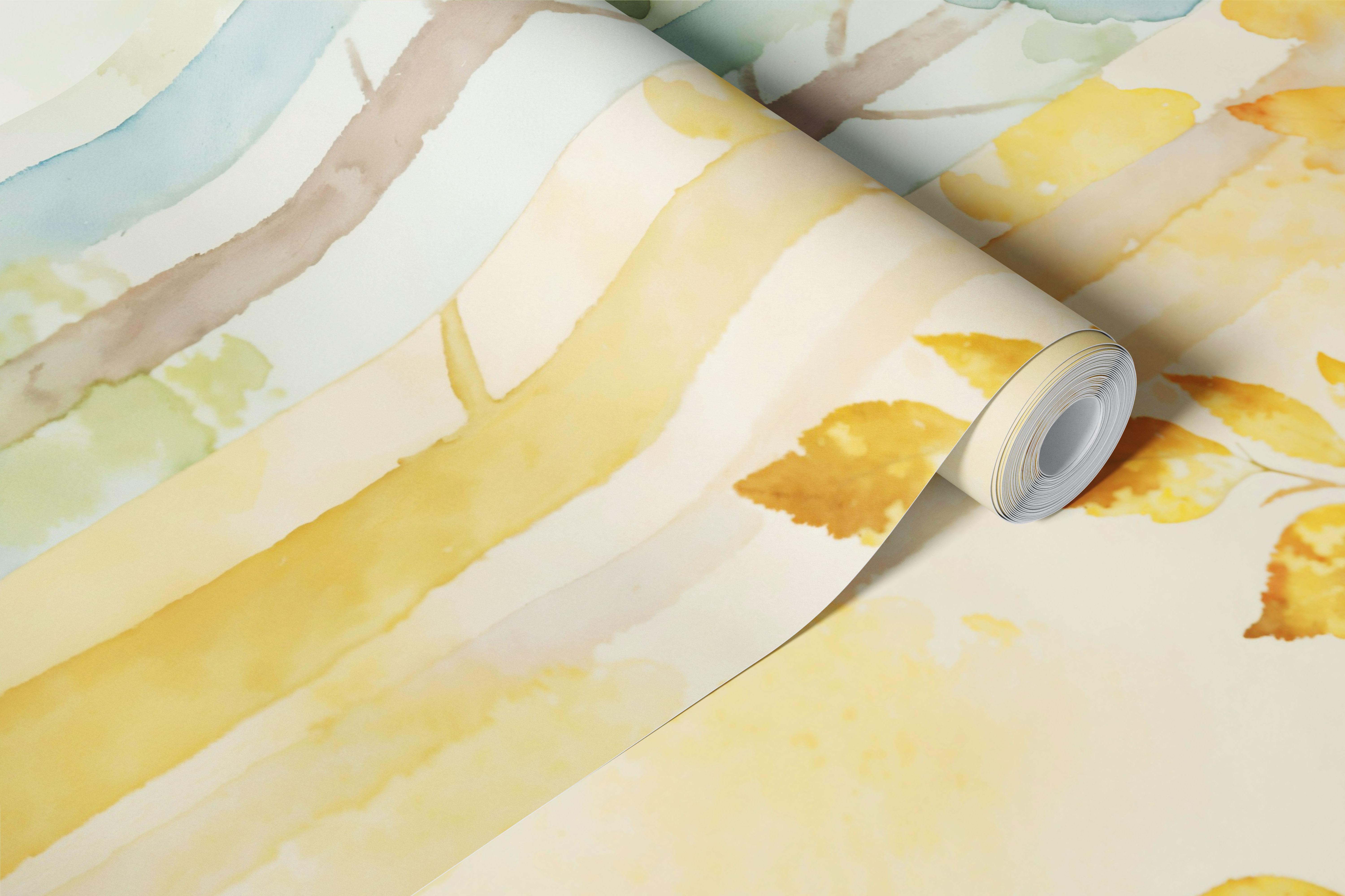 Forest animals wallpaper in a nursery room
