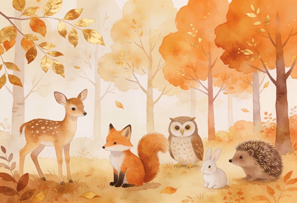 Cute Fox Deer Owl Bunny