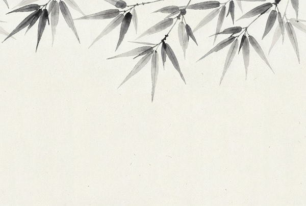 Minimal Bamboo Leaves Ink Wash