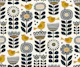 Scandinavian folk garden - navy mustard