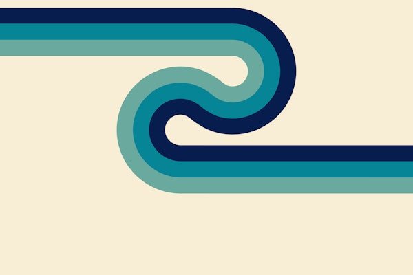 70s Bold Minimalist Wave Ocean