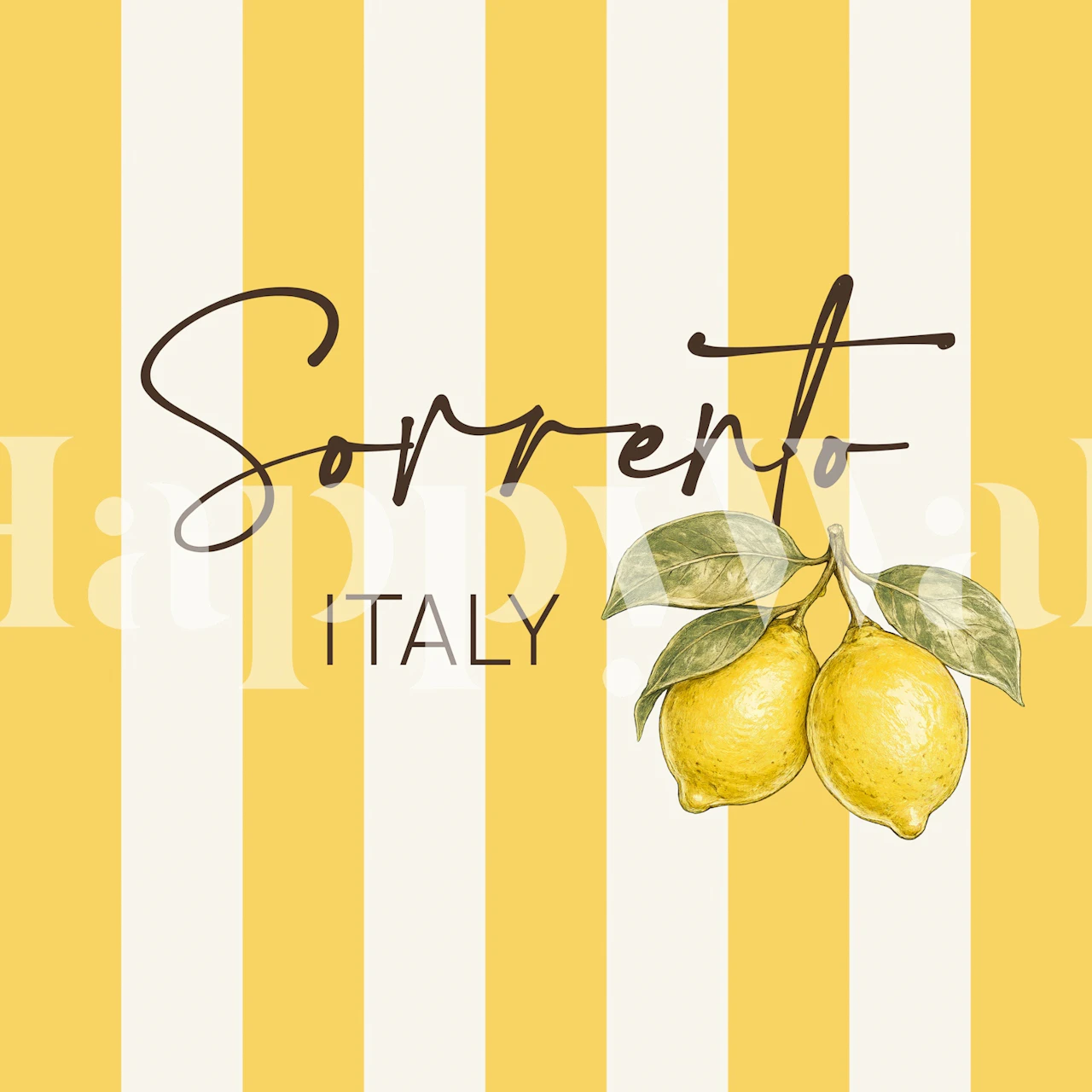 Italian Lemon Typography Art tapete