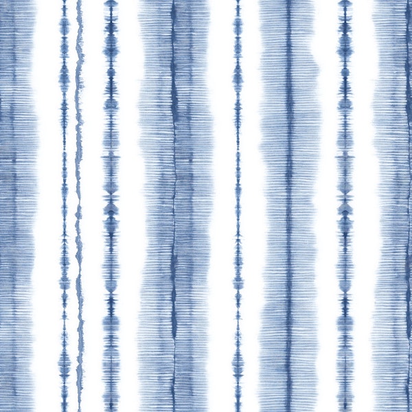 Coastal Indigo Ikat Stipe Lines