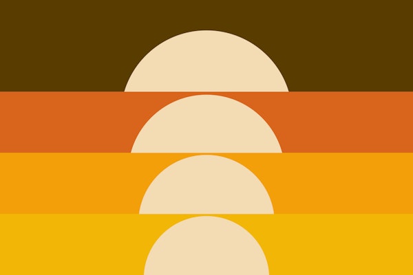 70s Bold Minimalist Warm Sunset