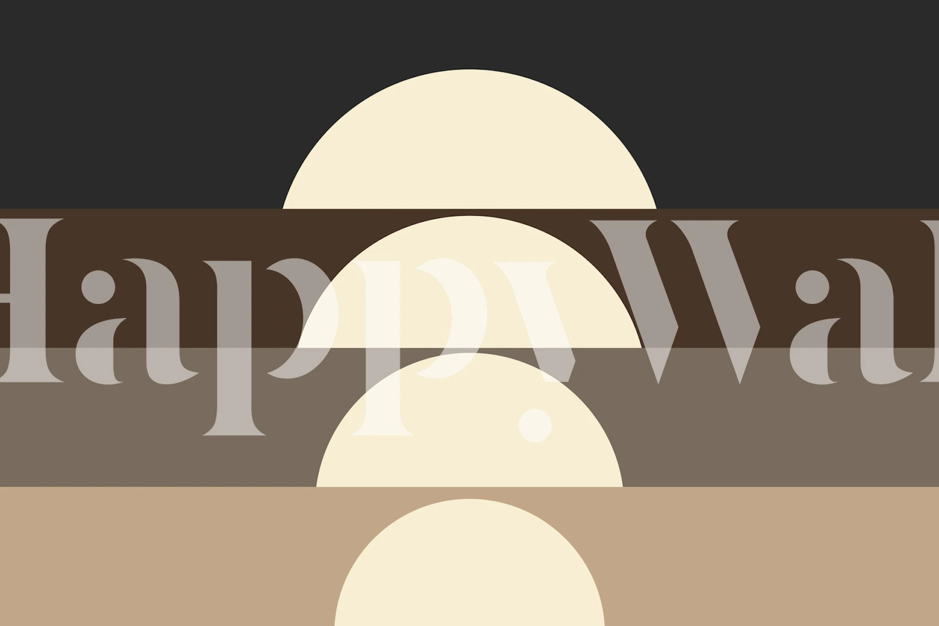 Minimalist sun wallpaper in a warm neutral room
