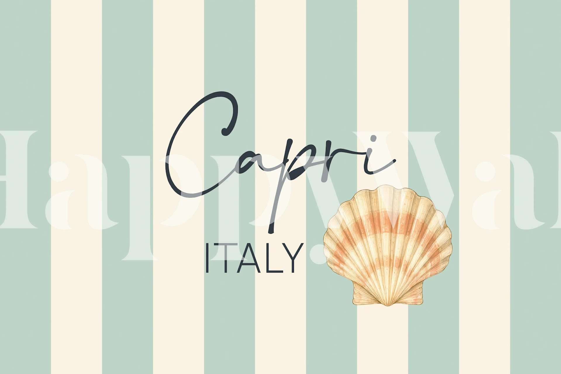 Capri coastal stripe wallpaper in a room