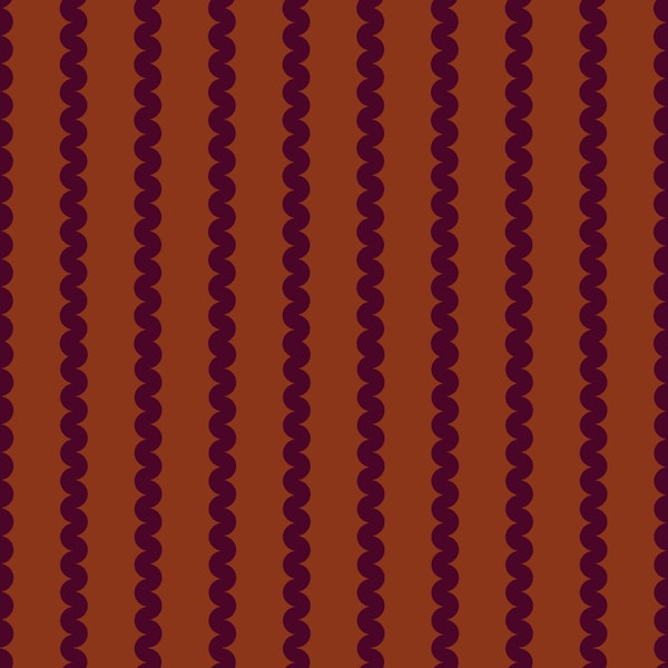 Rust and Plum Wave Stripes