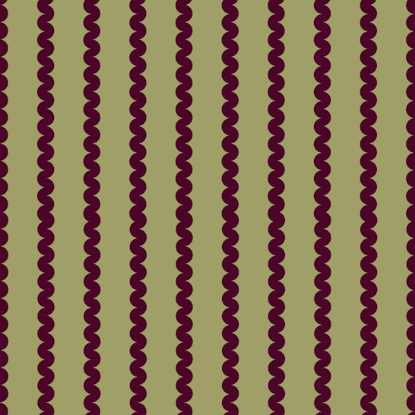 Olive and Burgundy Wave Stripes