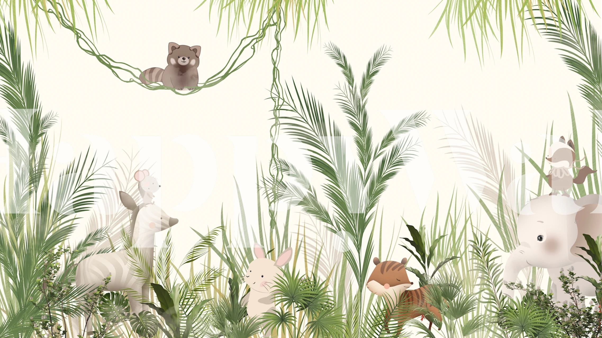 Happy Jungle Animals tapet