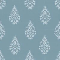 Paisley Block Print - Blue Grey wallpaper
