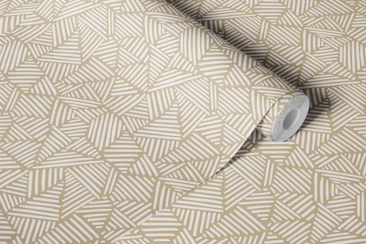 Neutral Geometric Brush Strokes wallpaper roll