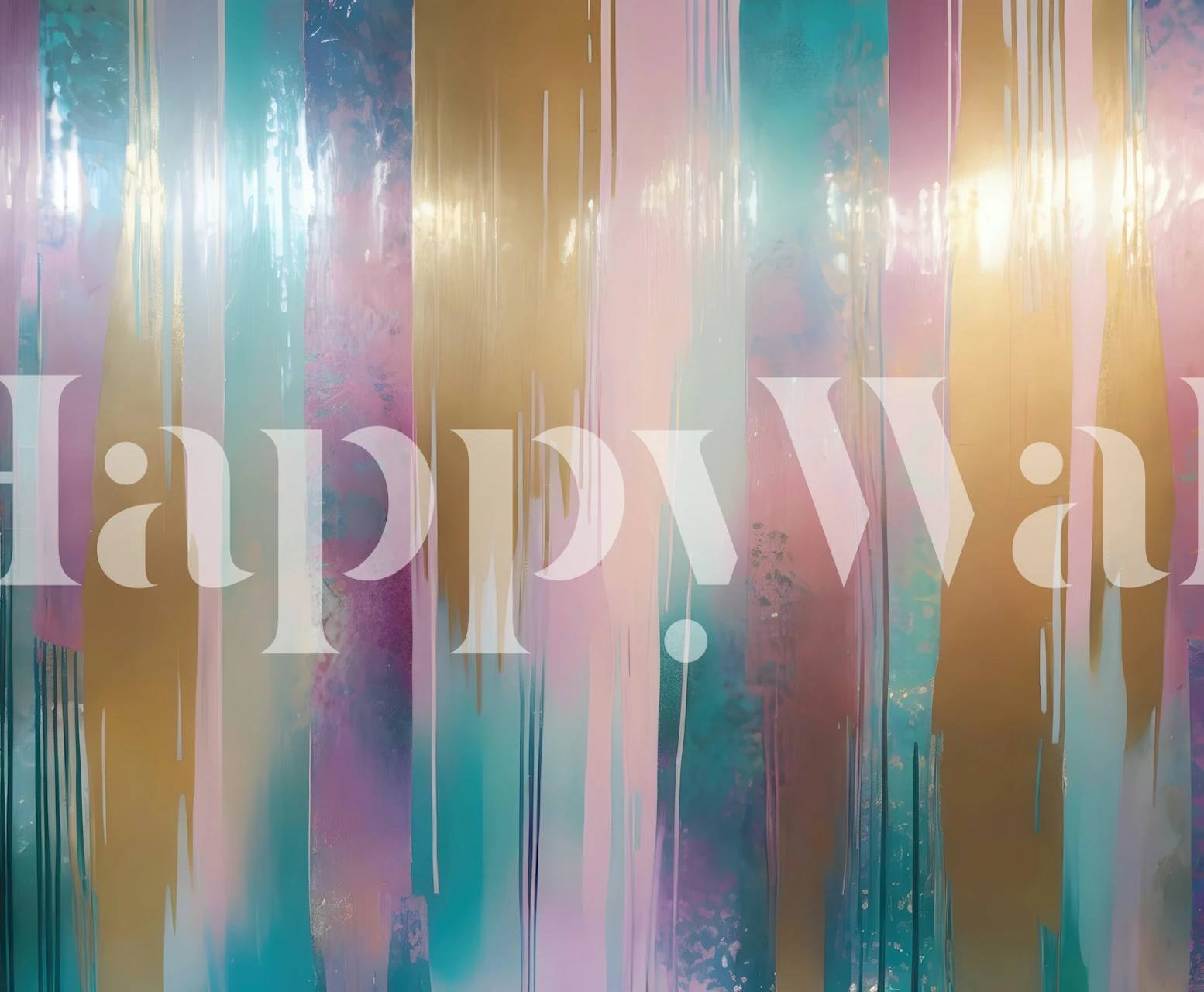 Pastel drip strokes wallpaper in a modern room