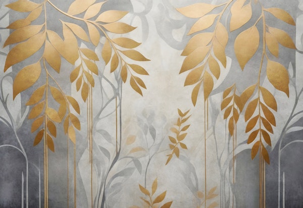 Golden Leaves Misty Forest