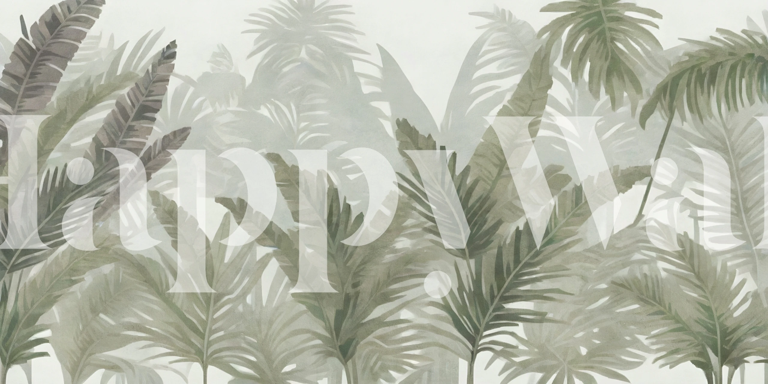 Misty tropical palm wallpaper in a calm room