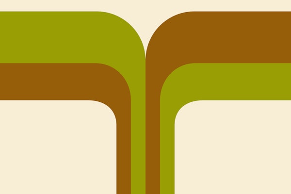 70s Bold Minimalist T-Wave Botanical
