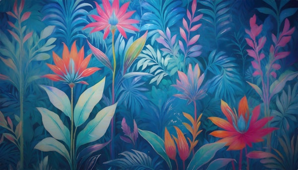 Neon Tropical Garden