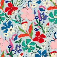 Playful Retro Floral Bouquet wallpaper