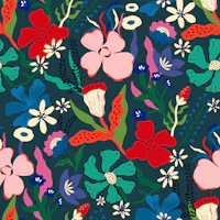 Bold Botanical Night Bloom tapete