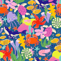 Playful Ocean Animals tapete