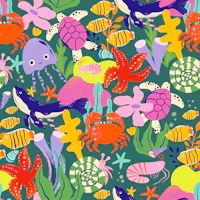 Playful Undersea Friends tapete