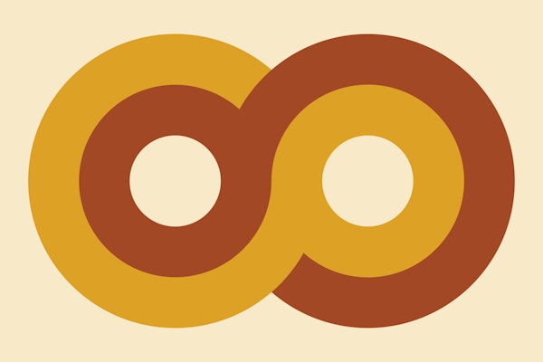 70s Bold Minimalist Infinity Loop Cinnamon