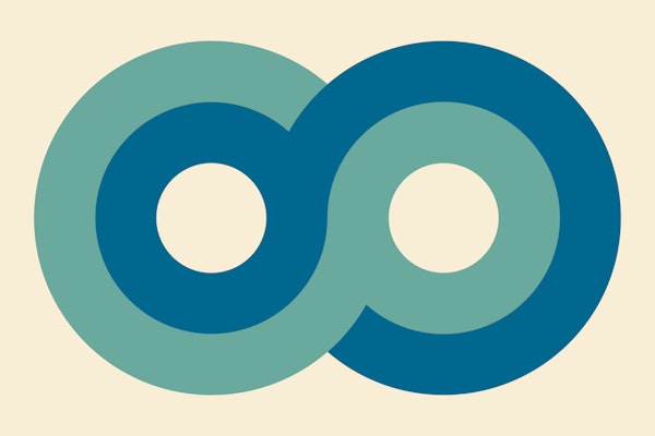 70s Bold Minimalist Infinity Loop Ocean