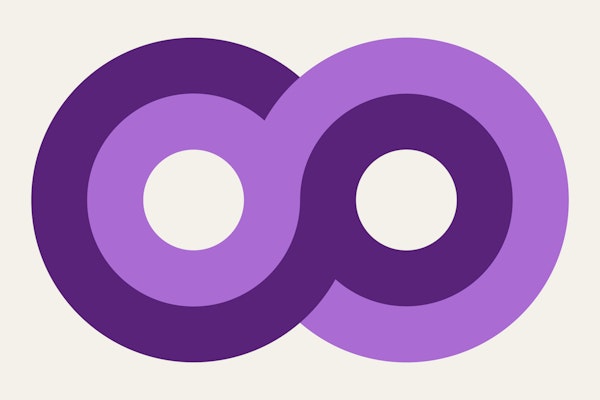 70s Bold Minimalist Infinity Loop Orchid
