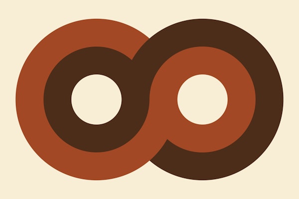 70s Bold Minimalist Infinity Loop Espresso