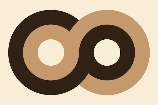 70s Bold Minimalist Infinity Loop Cacao