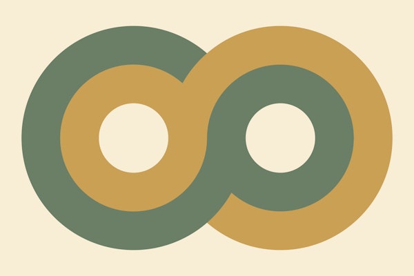 70s Bold Minimalist Infinity Loop Sage