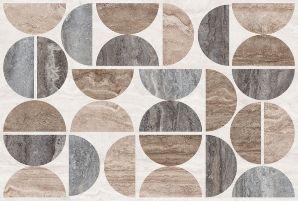 Modern Travertine Circle Pattern