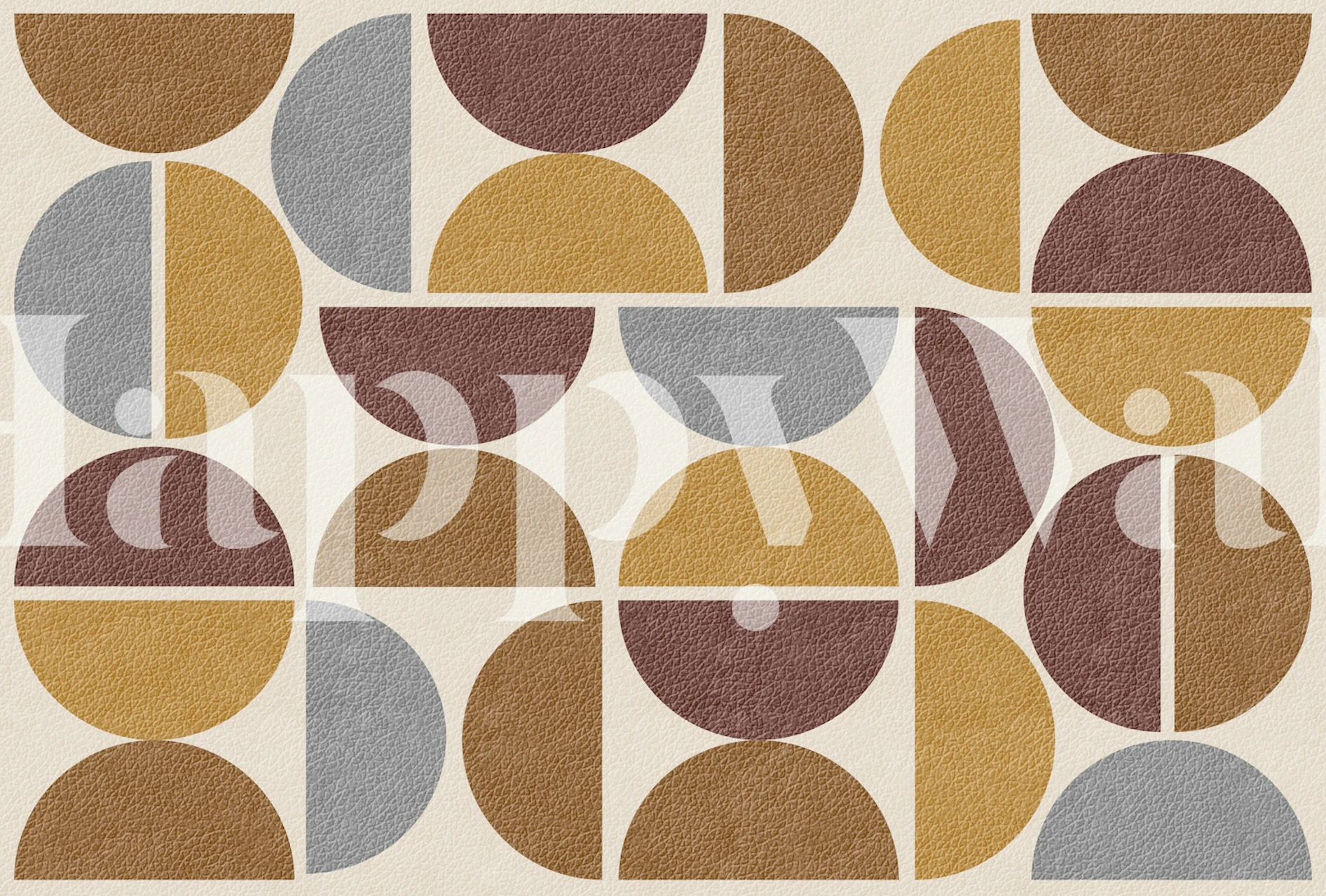Modern Leather Geometric Circle carta da parati