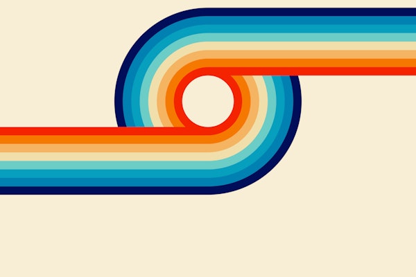 70s Bold Minimalist Orbit Rainbow