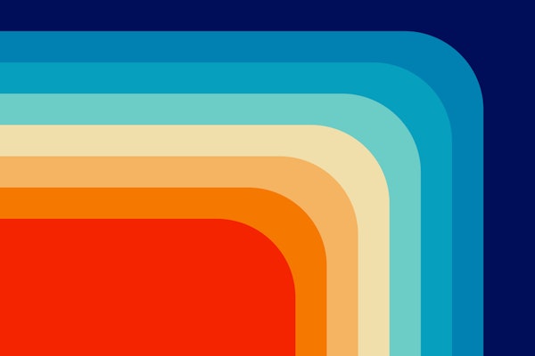 70s Bold Minimalist Corner Rainbow