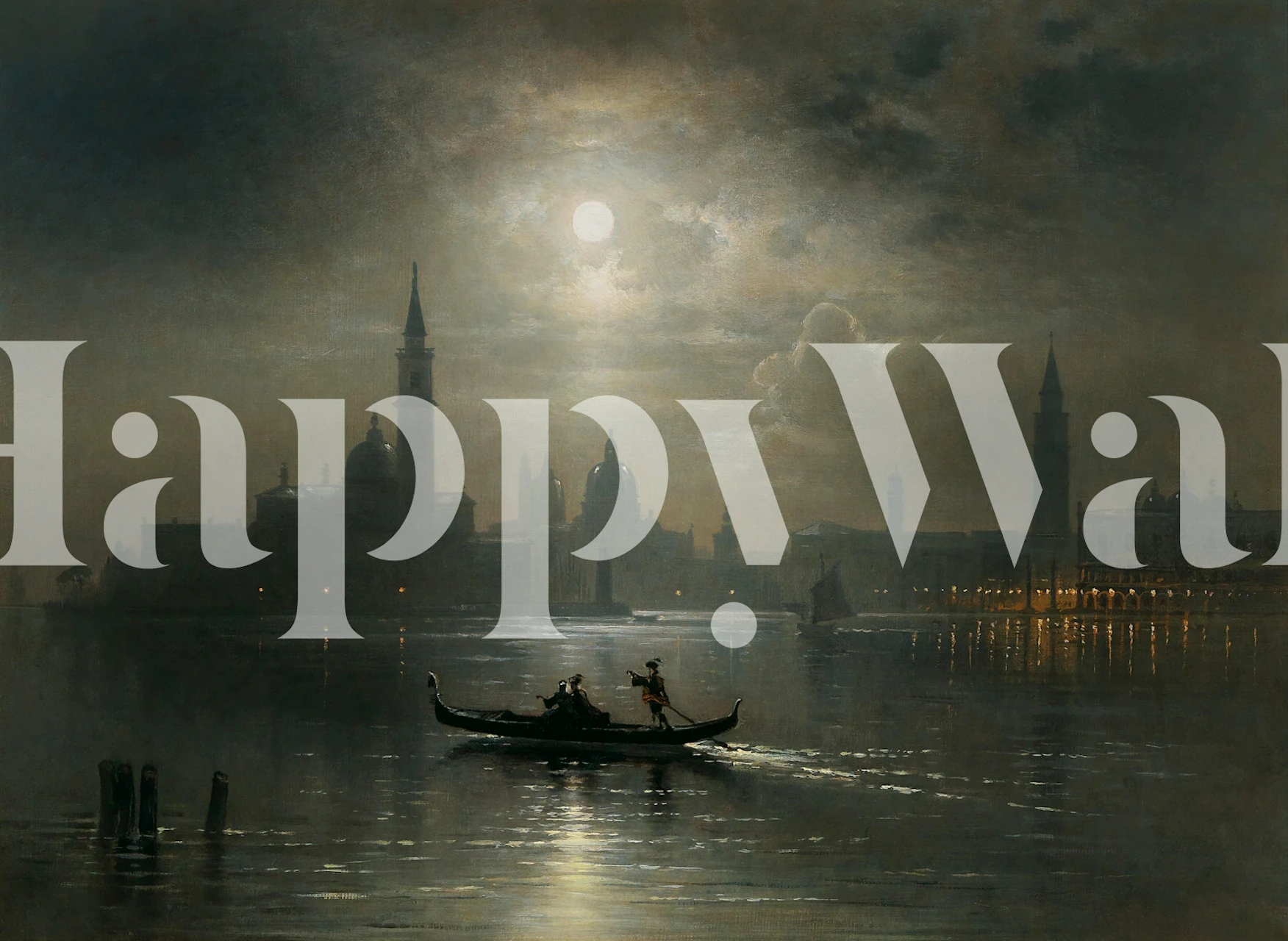 Full Moon Over Venice Nocturne behang