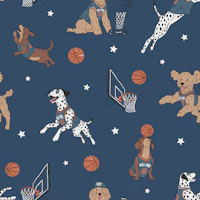 Basketball Dogs Night Sky behang