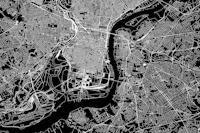 Philadelphia Black Map tapet